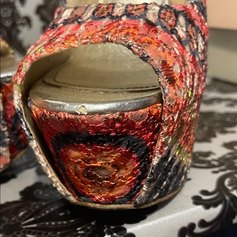 Wild Pair Multicolor Patterned Heels missing stra… - image 6